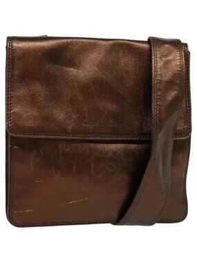 Authentic CHANEL Shoulder Bag Leather Brown CC